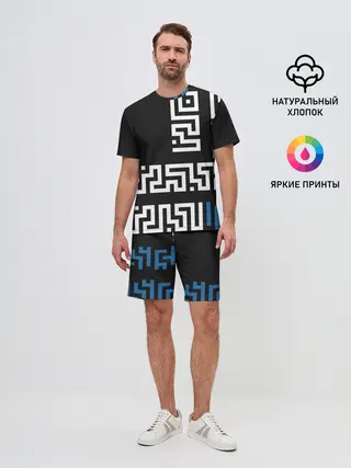 Мужской костюм с шортами / Геометрический Минимализм