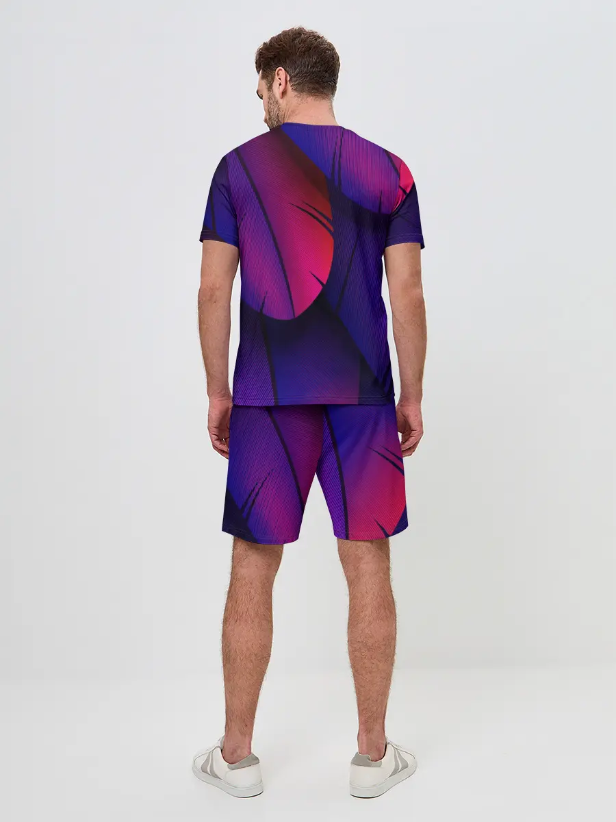 Мужской костюм с шортами / Фиолетовые Перья