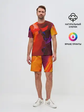 Мужской костюм с шортами / Горная абстракция