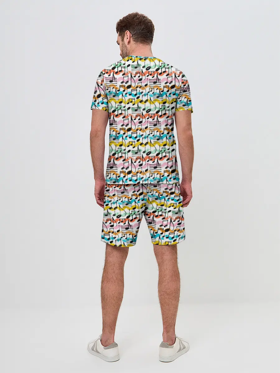 Мужской костюм с шортами / Музыкальные Ноты