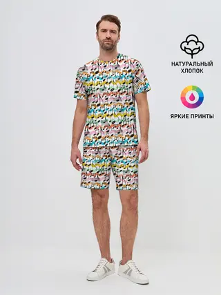 Мужской костюм с шортами / Музыкальные Ноты