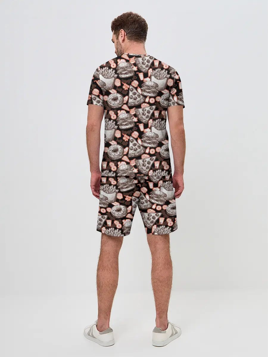 Мужской костюм с шортами / Фастфуд / Fast food