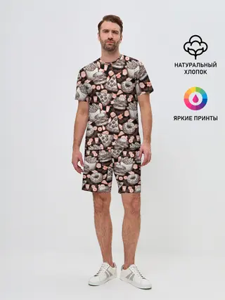 Мужской костюм с шортами / Фастфуд / Fast food