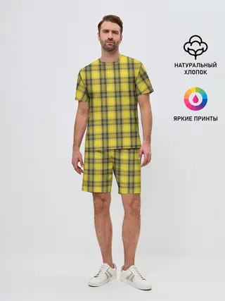 Мужской костюм с шортами / Клеточный узор