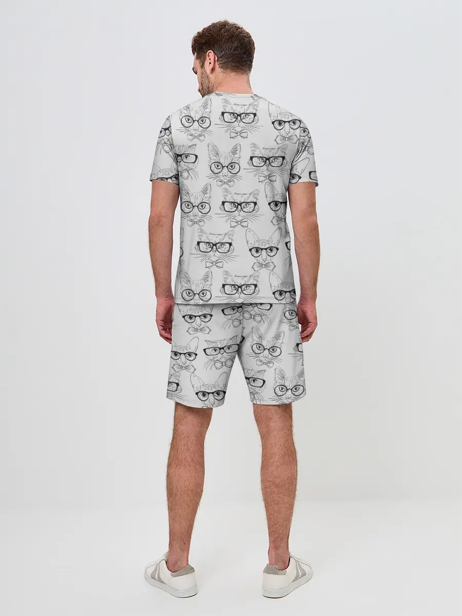 Мужской костюм с шортами / Кошки в очках