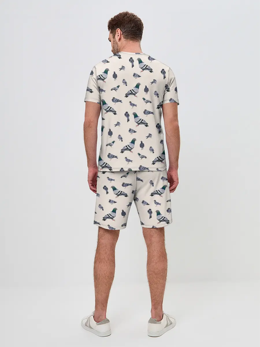 Мужской костюм с шортами / Голуби