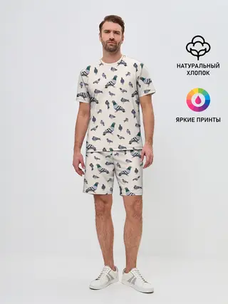 Мужской костюм с шортами / Голуби