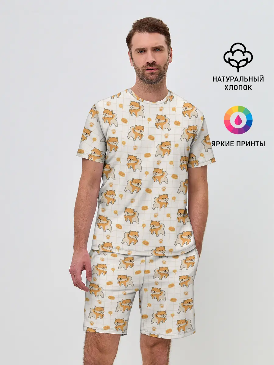 Мужской костюм с шортами / Крутая Шиба-Ину