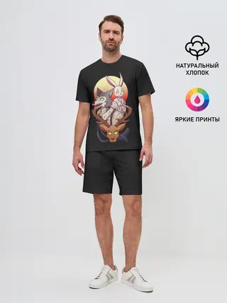 Мужской костюм с шортами / Олень, волк и заяц