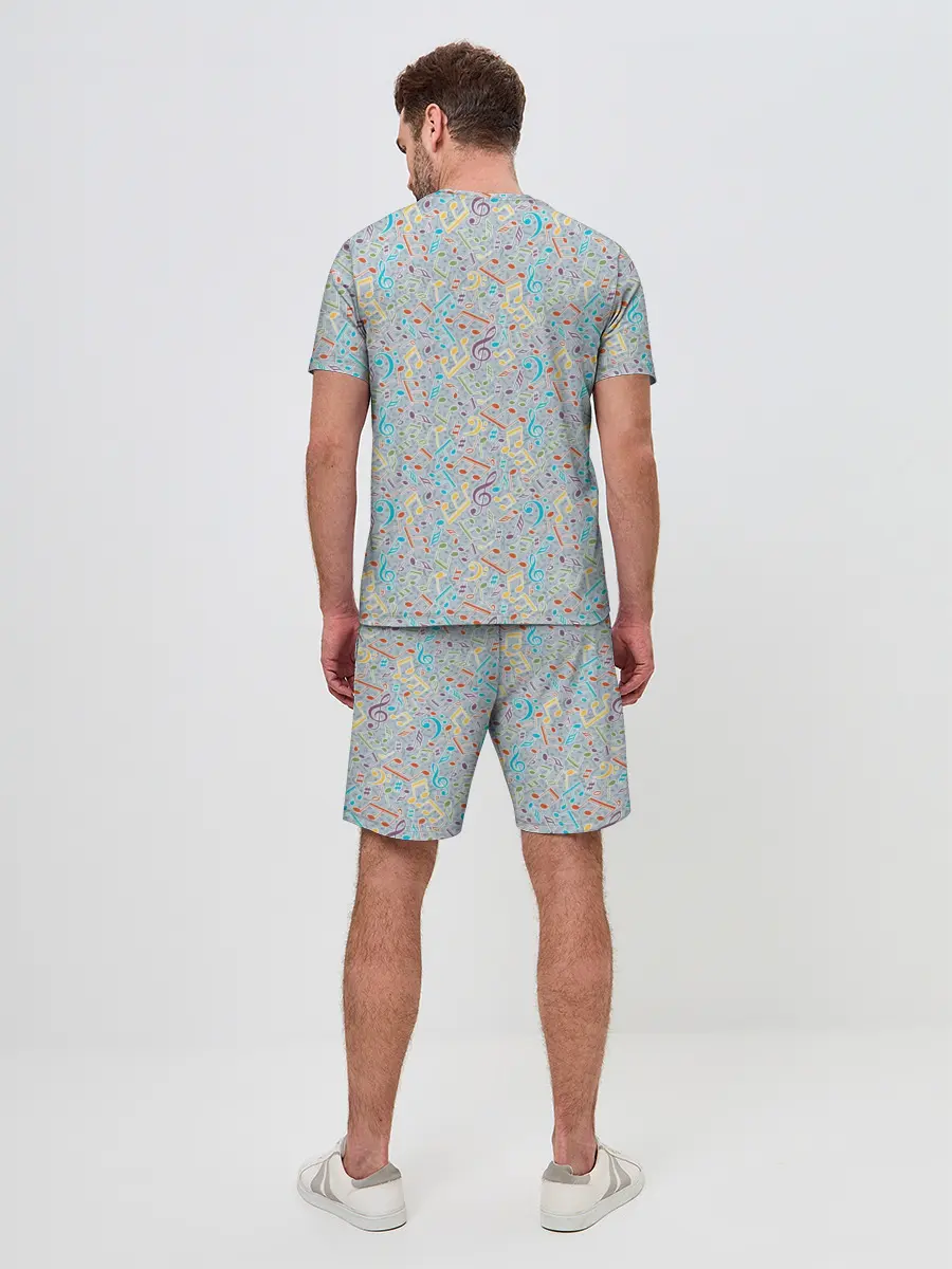 Мужской костюм с шортами / Музыкальные ноты