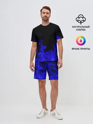 Мужской костюм с шортами / Синий Огонь