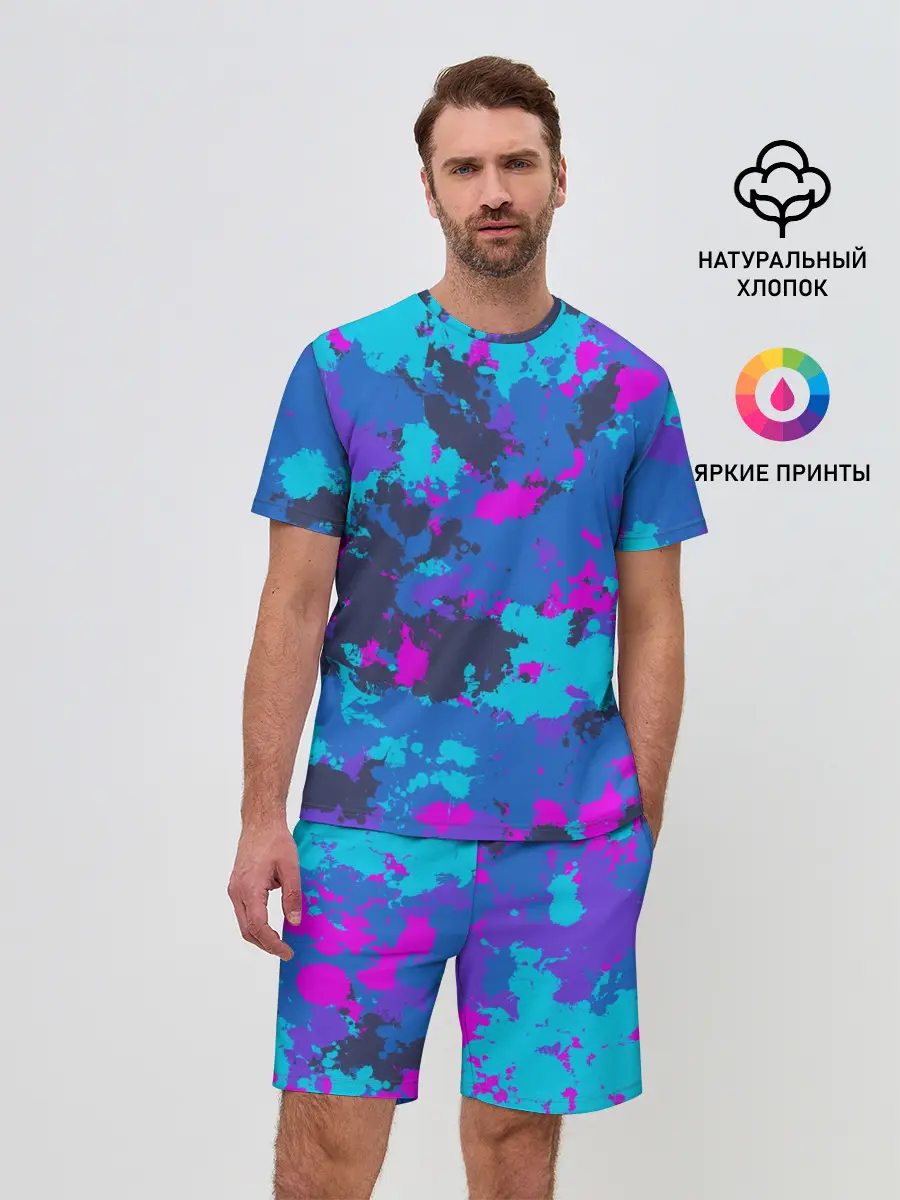 Мужской костюм с шортами / Неоновые краски