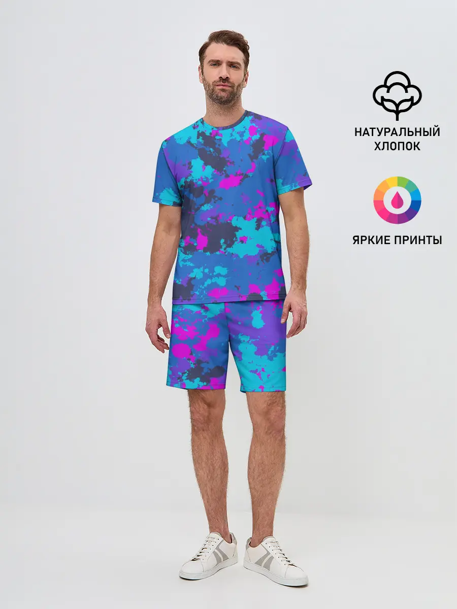 Мужской костюм с шортами / Неоновые краски