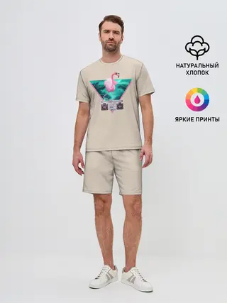 Мужской костюм с шортами / Фламинго
