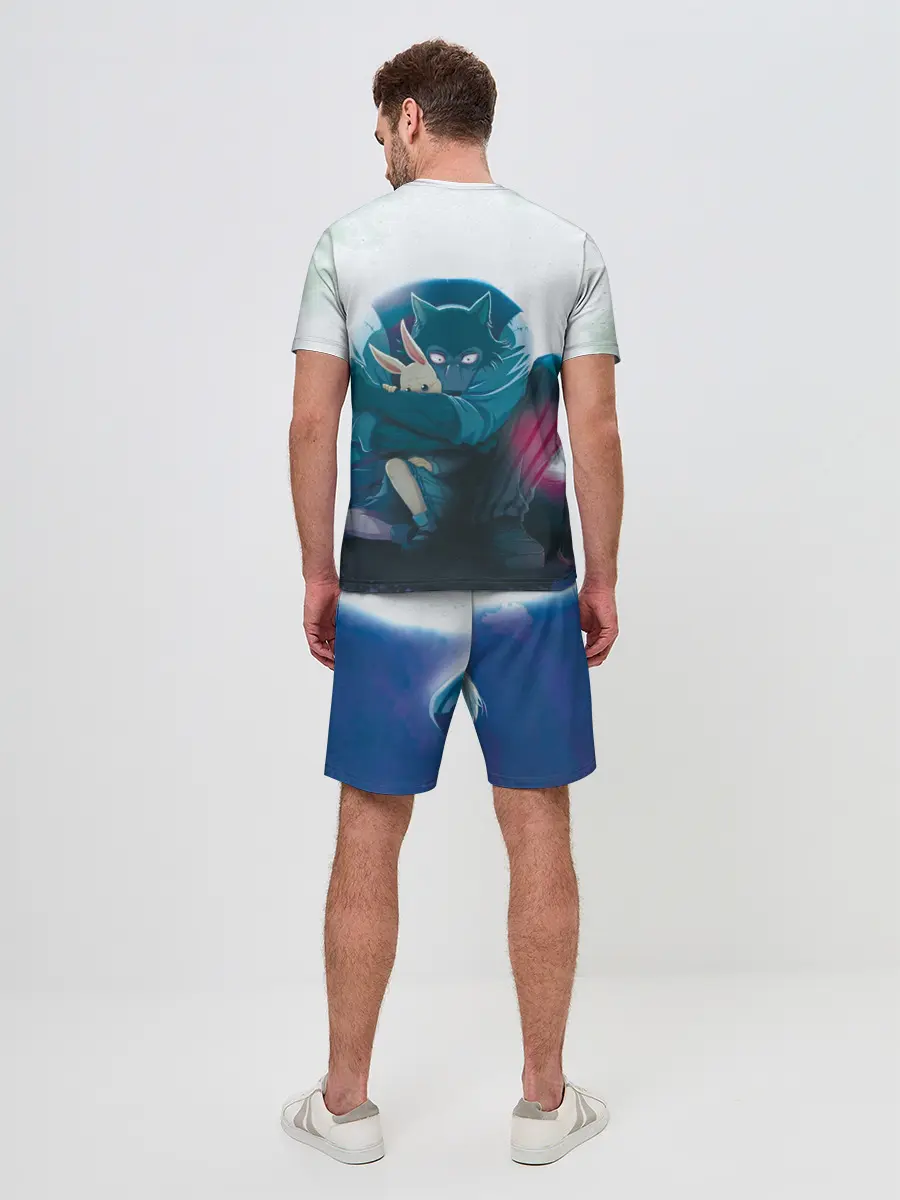 Мужской костюм с шортами / Легоси Хару крупный принт