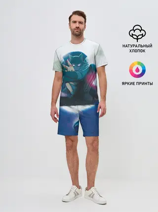 Мужской костюм с шортами / Легоси Хару крупный принт