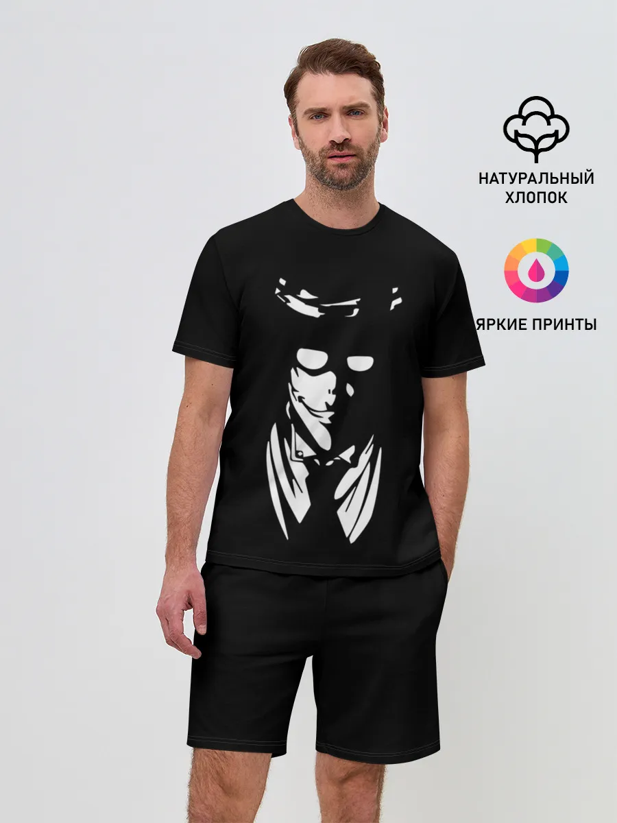 Мужской костюм с шортами / Черно-белый Алукард