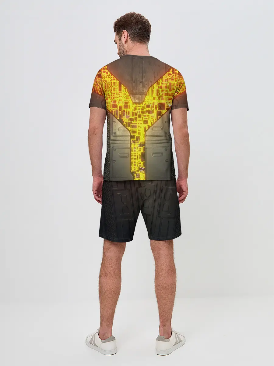 Мужской костюм с шортами / Неоновая внутренность 3D