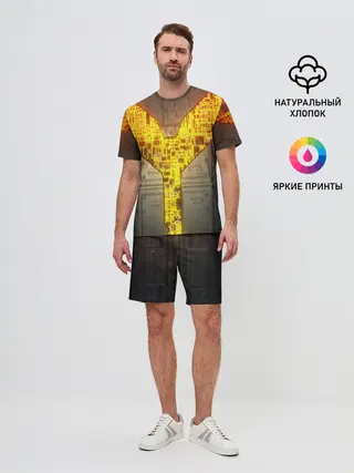 Мужской костюм с шортами / Неоновая внутренность 3D