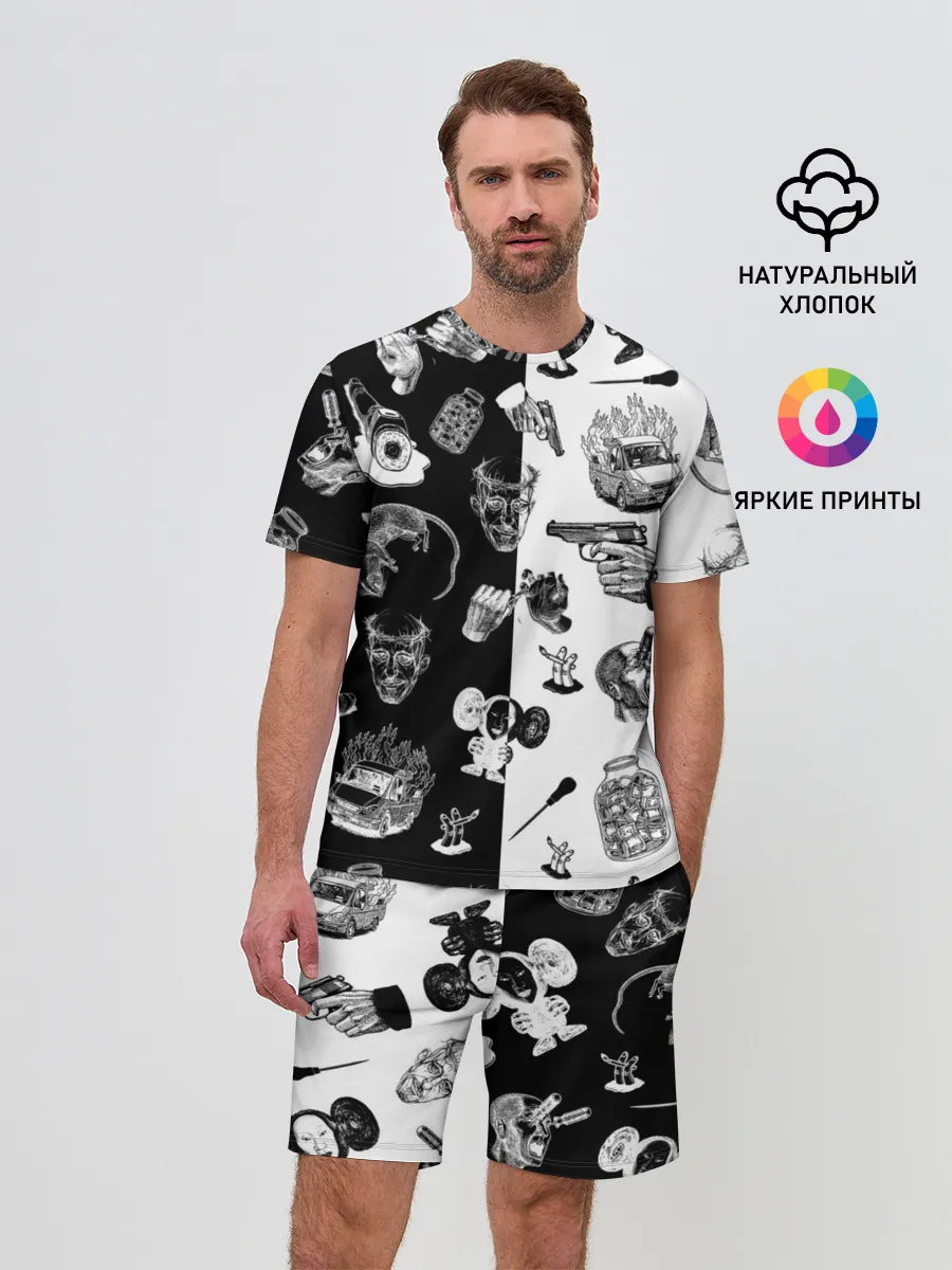 Мужской костюм с шортами / КРОВОСТОК ТАТУИРОВКИ ЧБ