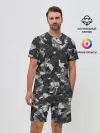 Мужской костюм с шортами / Gray Camouflage
