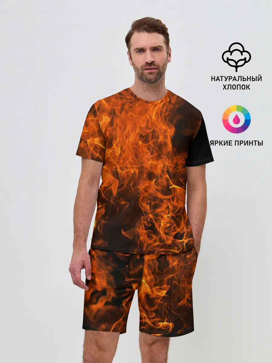Мужской костюм с шортами / Огонь