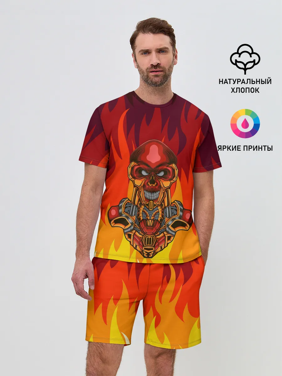 Мужской костюм с шортами / Меха скелет | Steampunk Fire