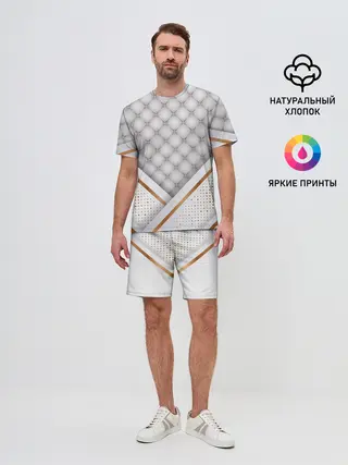 Мужской костюм с шортами / Luxury white & Gold