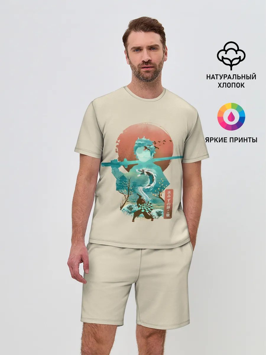 Мужской костюм с шортами / Demon Slayer. Tanjiro