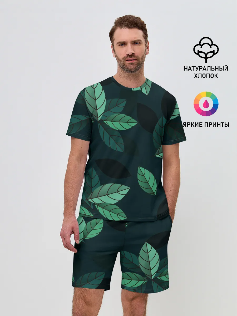 Мужской костюм с шортами / листва