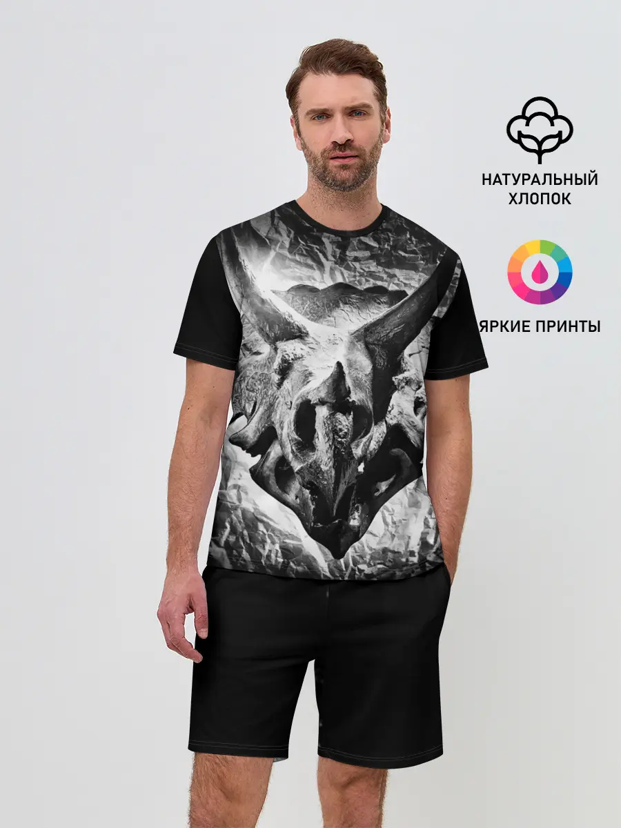 Мужской костюм с шортами / Трицератопс | Динозавр