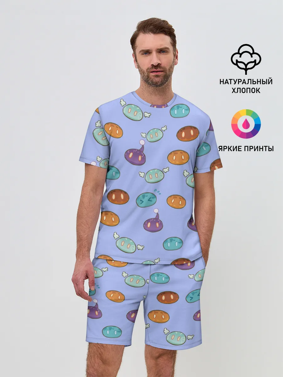 Мужской костюм с шортами / Genshin impact Slimes | Слаймы