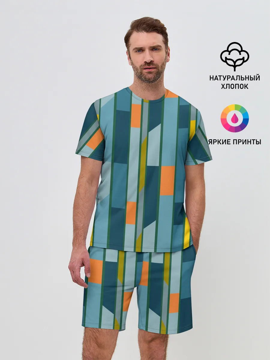 Мужской костюм с шортами / Абстракция в стиле модерн