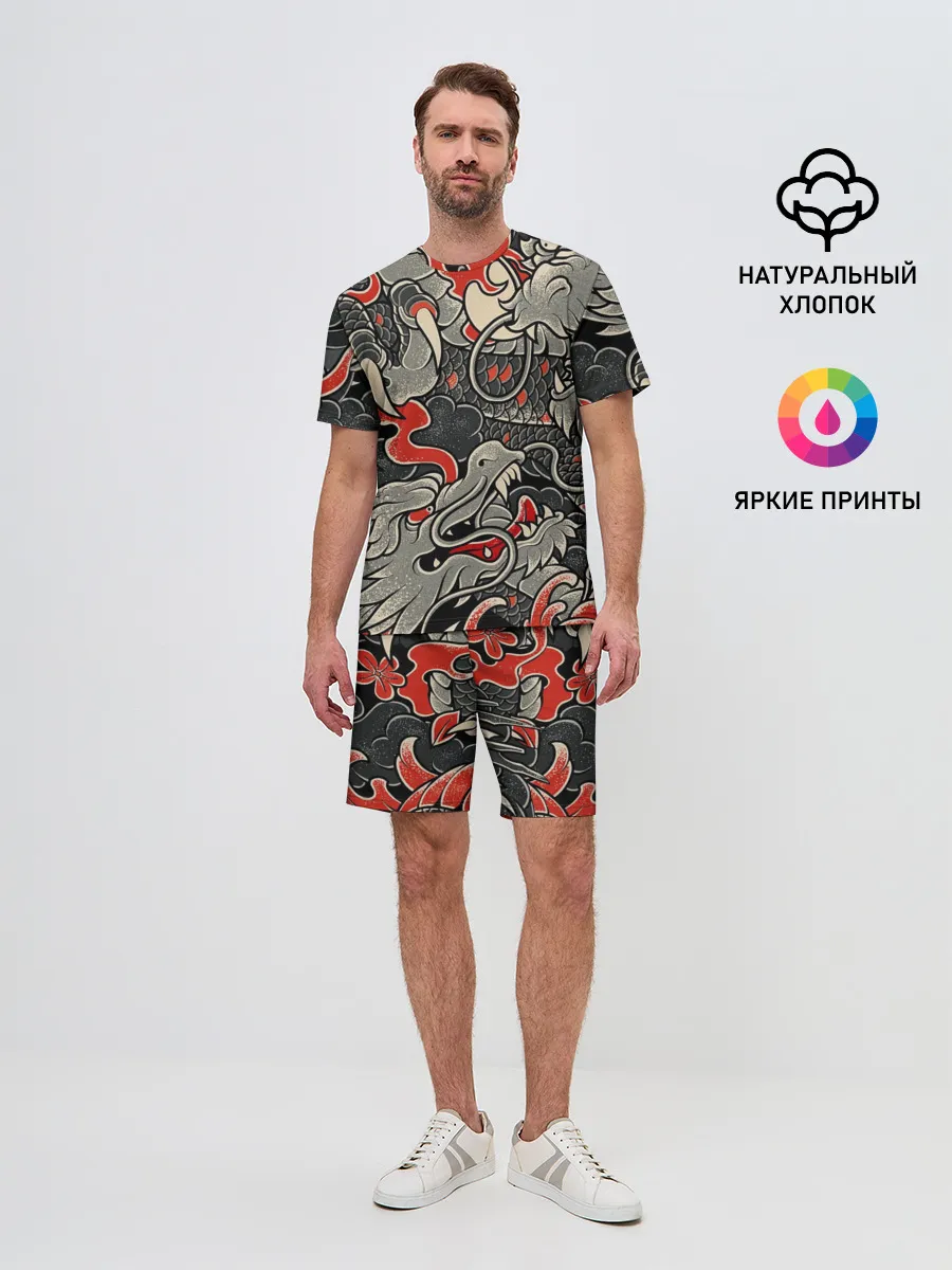 Мужской костюм с шортами / Китайский Дракон, China Dragon