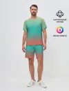 Мужской костюм с шортами / Красно-бирюзовый градиент