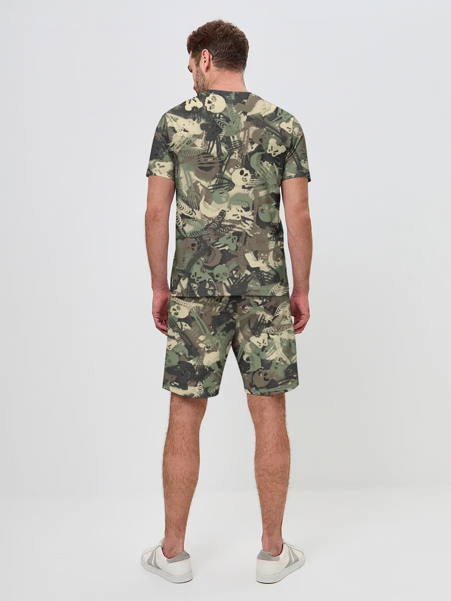 Мужской костюм с шортами / Камуфляж с костями