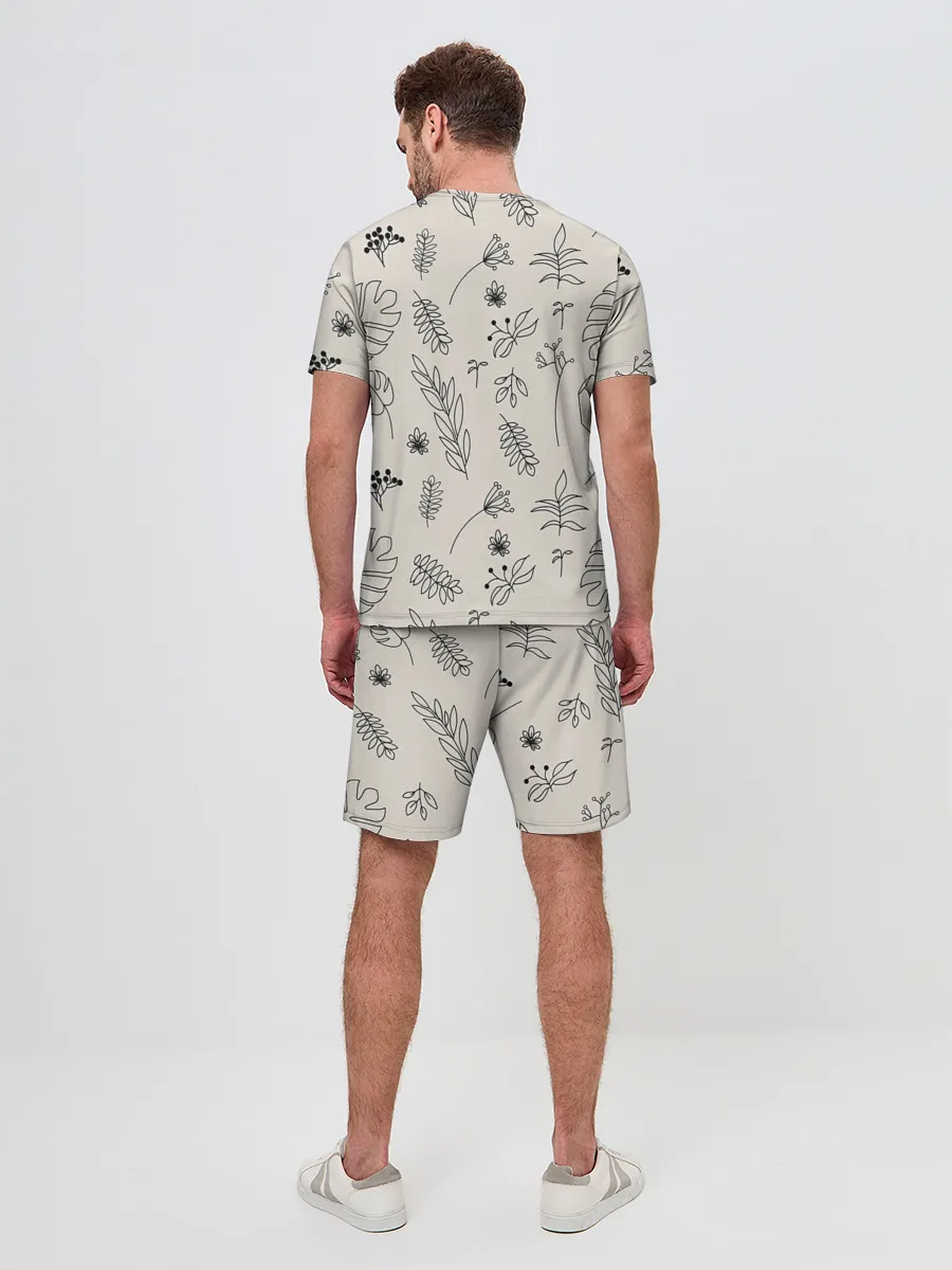 Мужской костюм с шортами / Цветы и листья