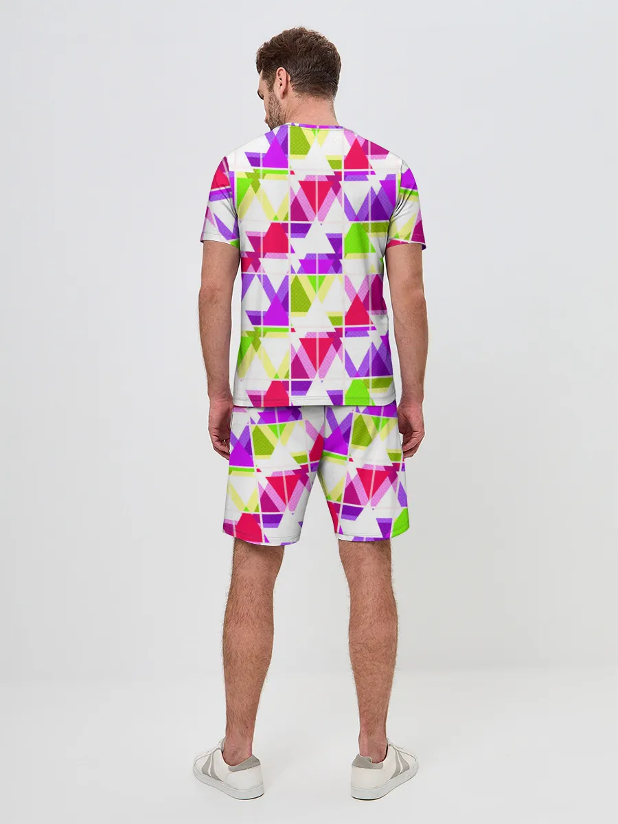 Мужской костюм с шортами / Абстрактный яркий узор