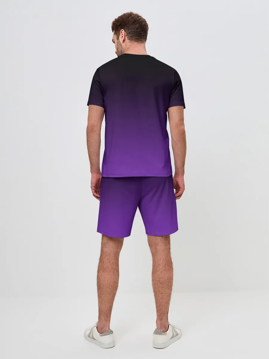 Мужской костюм с шортами / Ночной градиент | Фиолетовый