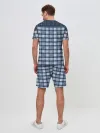 Мужской костюм с шортами / Синий узор в клетку