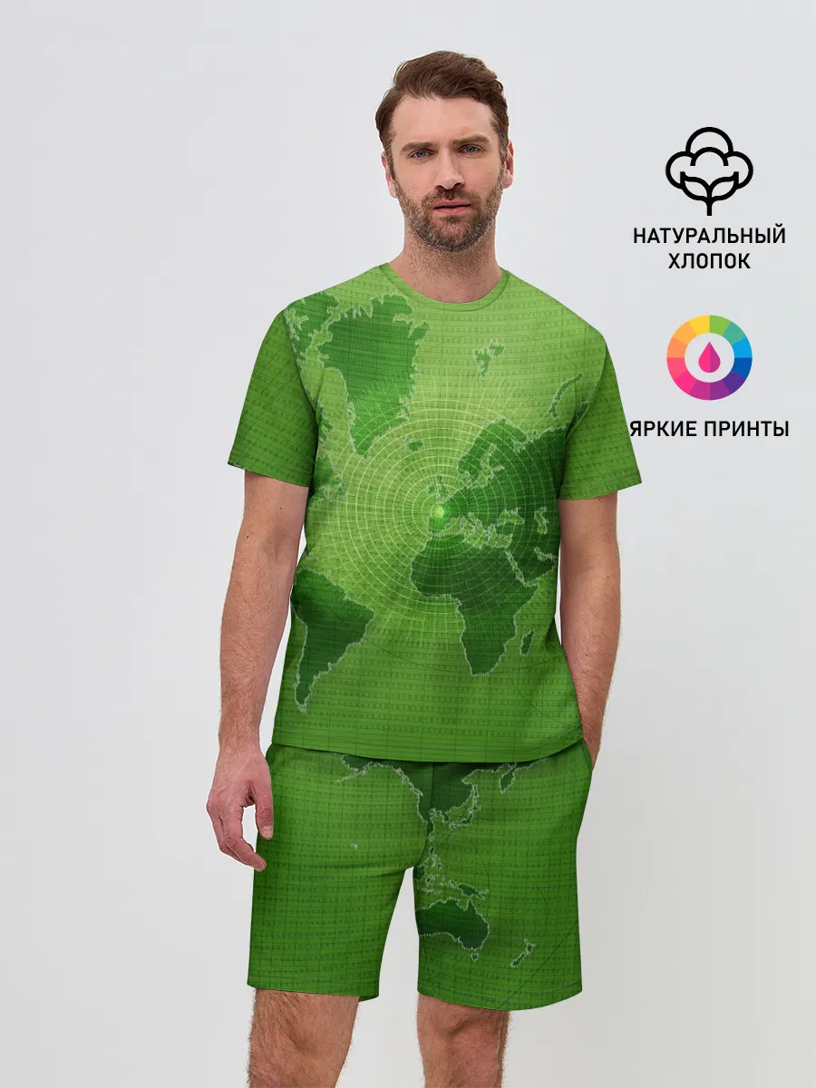 Мужской костюм с шортами / Карта мира