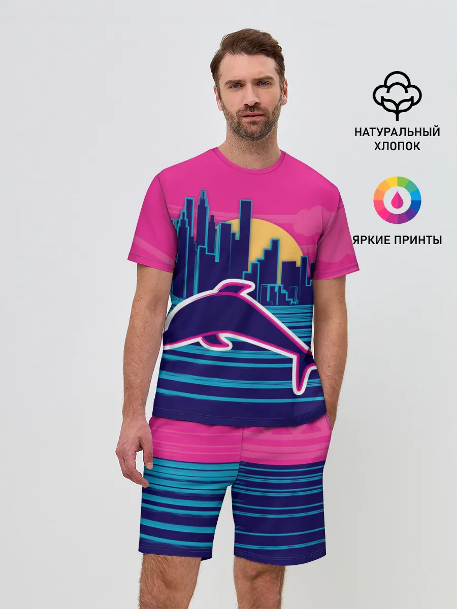 Мужской костюм с шортами / Ретро дельфин