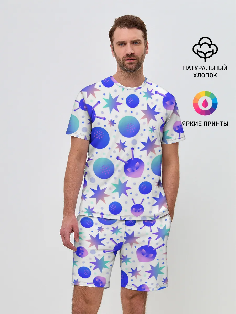 Мужской костюм с шортами / Яркая галактика