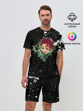 Мужской костюм с шортами / Танджиро | Клинок, рассекающий демонов