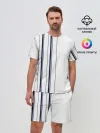 Мужской костюм с шортами / Белые и синие полосы | Stripes