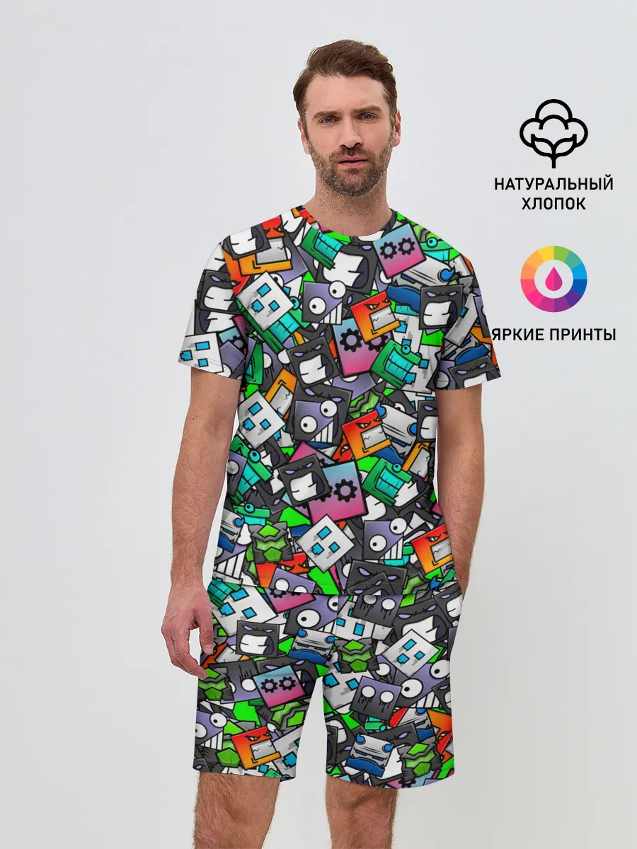 Мужской костюм с шортами / Geometry Dash | Pattern