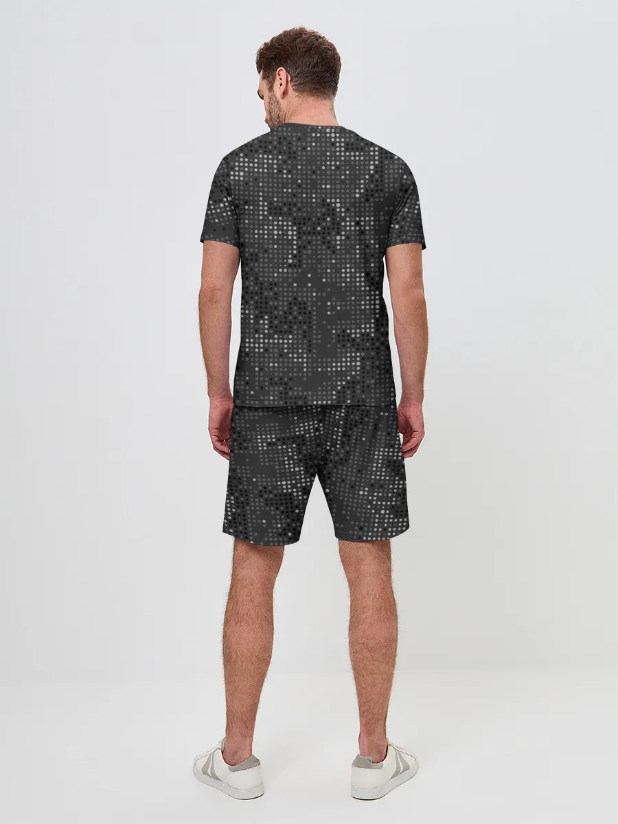 Мужской костюм с шортами / КАМУФЛЯЖ В ЧЕРНУЮ ТОЧКУ