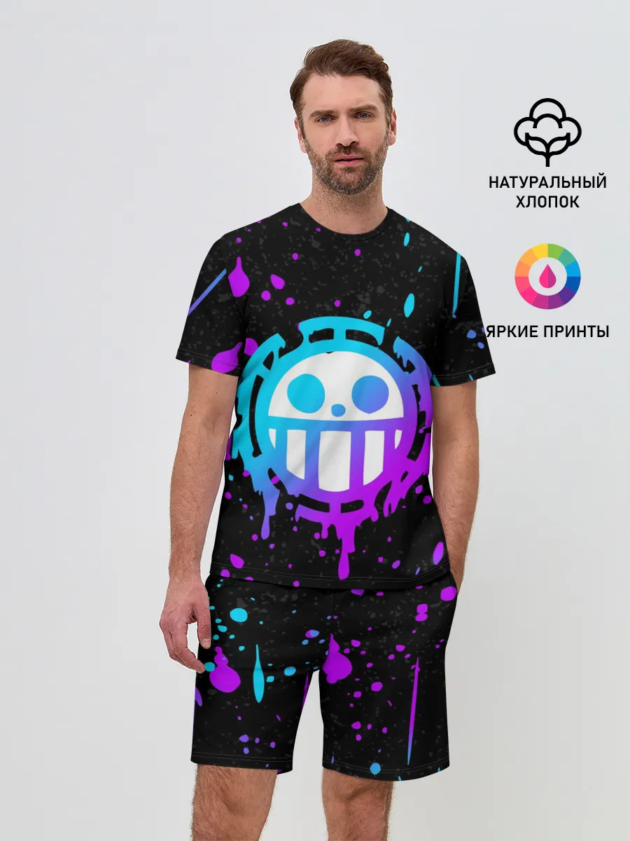 Мужской костюм с шортами / ONE PIECE / ВАН ПИС / НЕОН