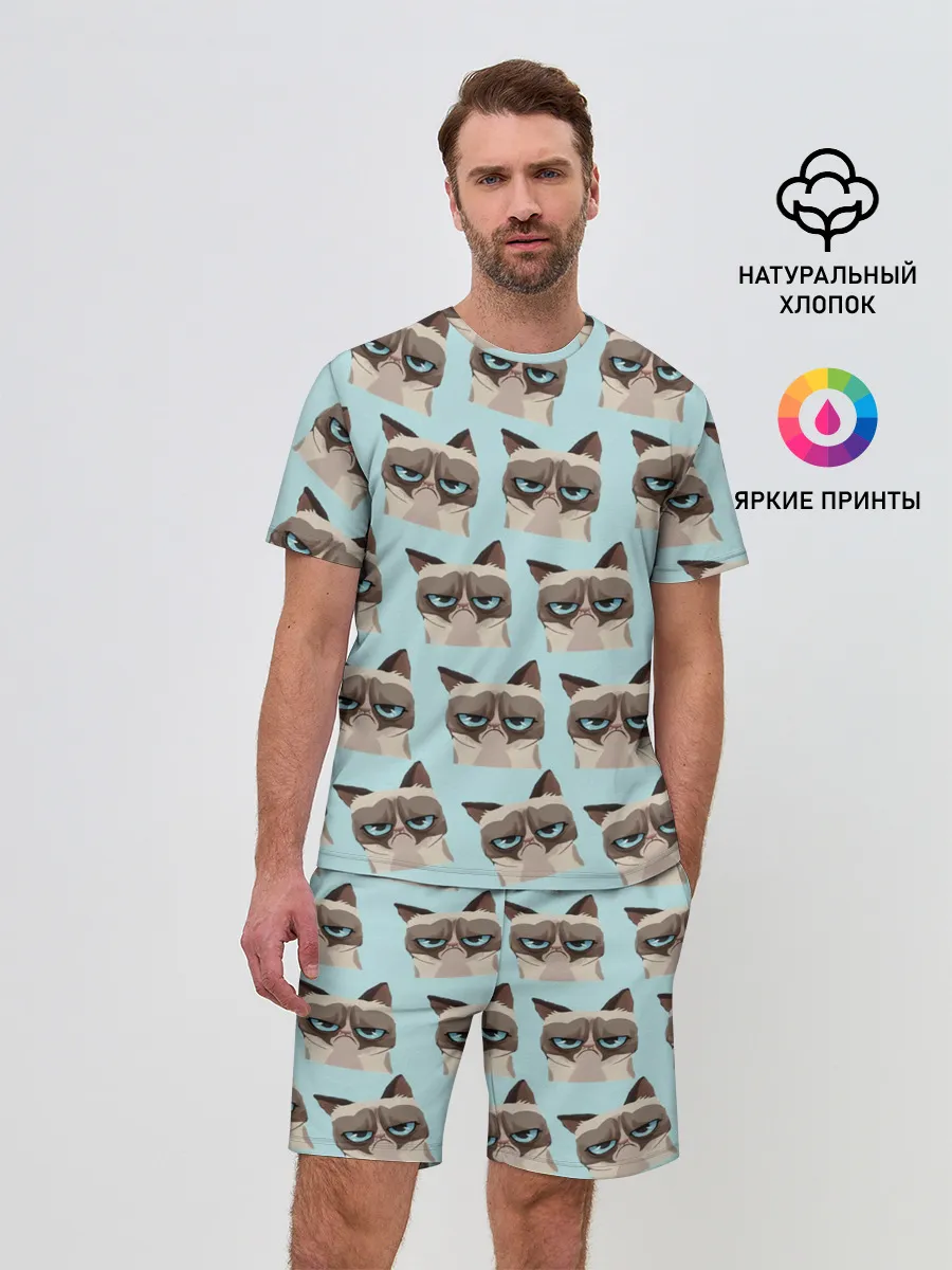 Мужской костюм с шортами / Грустный котик