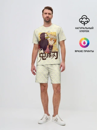 Мужской костюм с шортами / Незуко и Зеницу Kimetsu no Yai